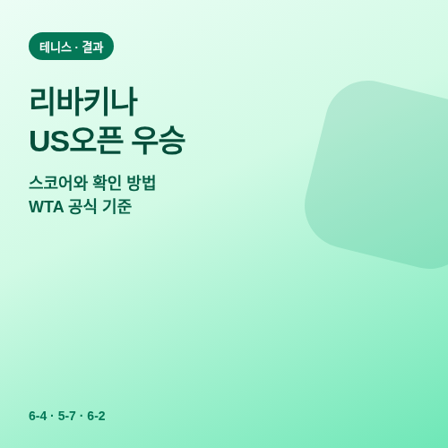 리바키나 US오픈 우승 스코어와 확인 방법 썸네일