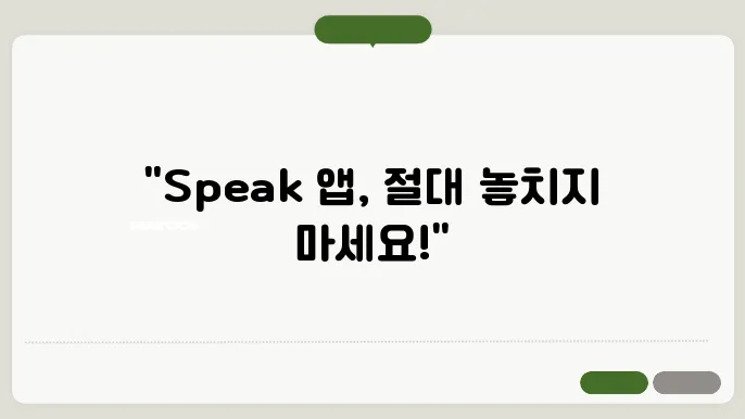 speak 앱 비용 정보 정리