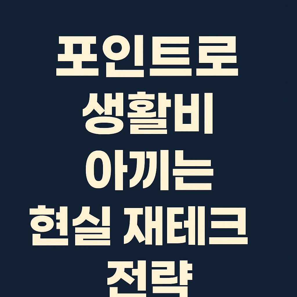 포인트로 생활비 아끼는 현실 재테크 전략