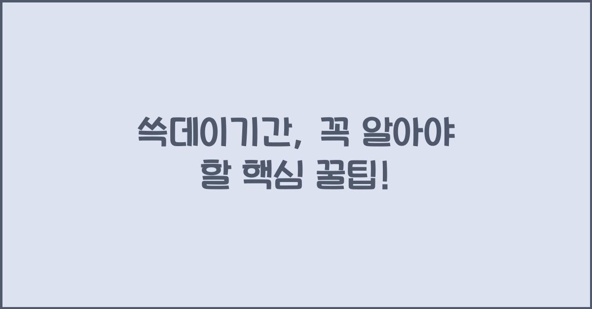 쓱데이기간