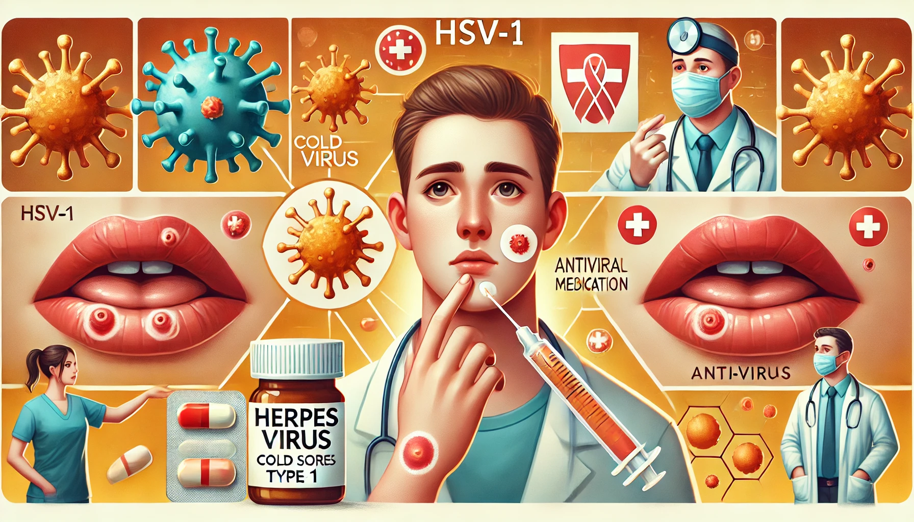 헤르페스 1형 감염 원인과 관리법 관련 그림