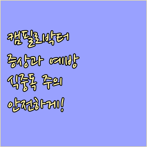 캠필로박터 감염으로부터 안전하게: 증..