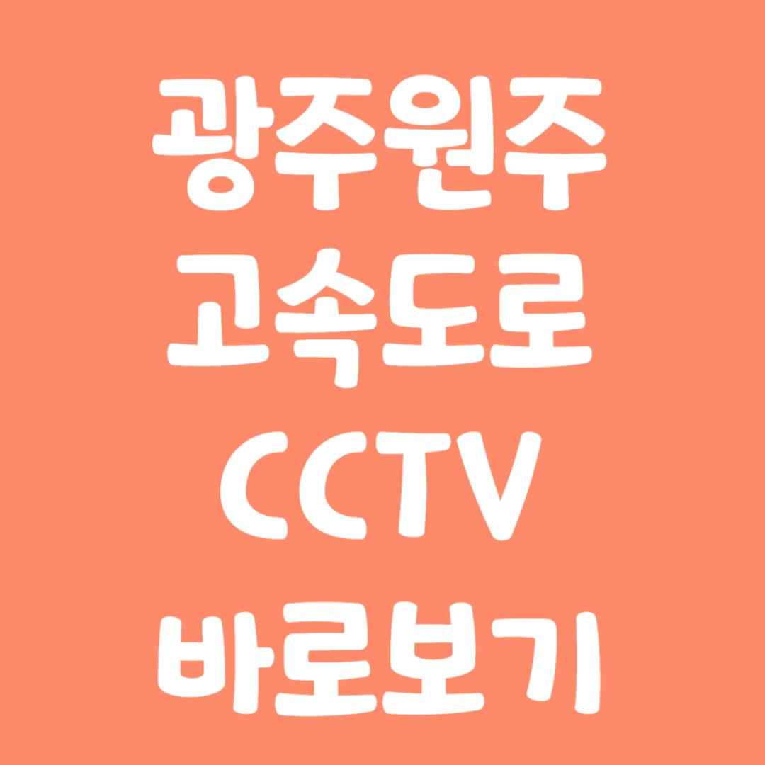 실시간 광주원주 고속도로 CCTV 바로보기