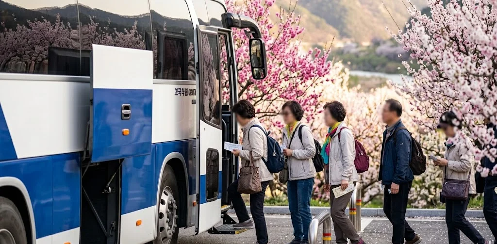 광양 매화마을 대중교통 기차역 진입