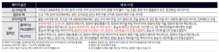 3.8 가솔린 옵션