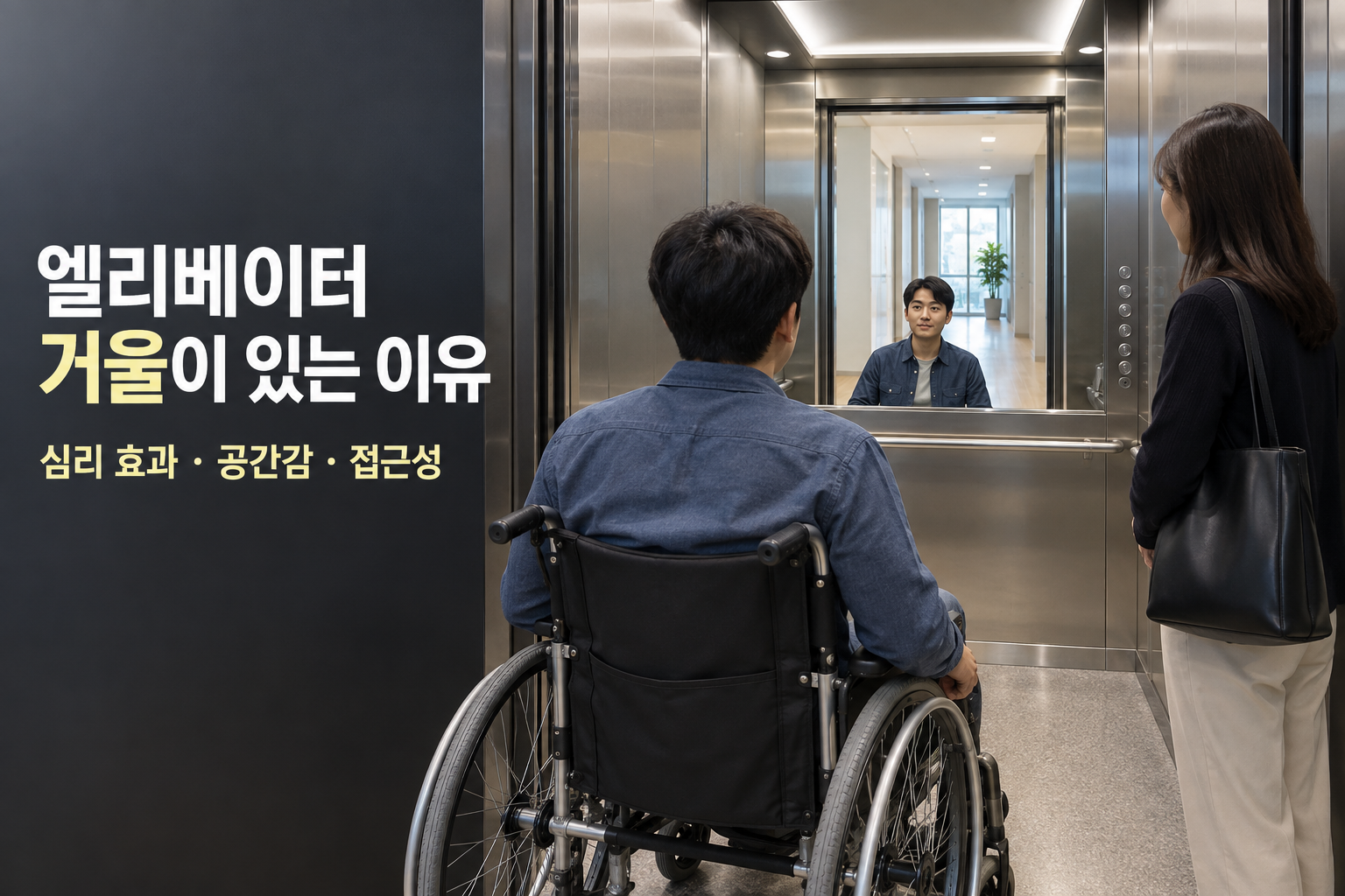 엘리베이터 거울이 있는 이유