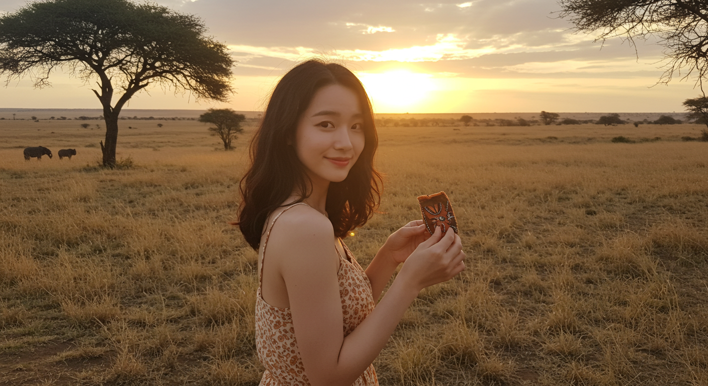 아프리카를 여행하는 사람