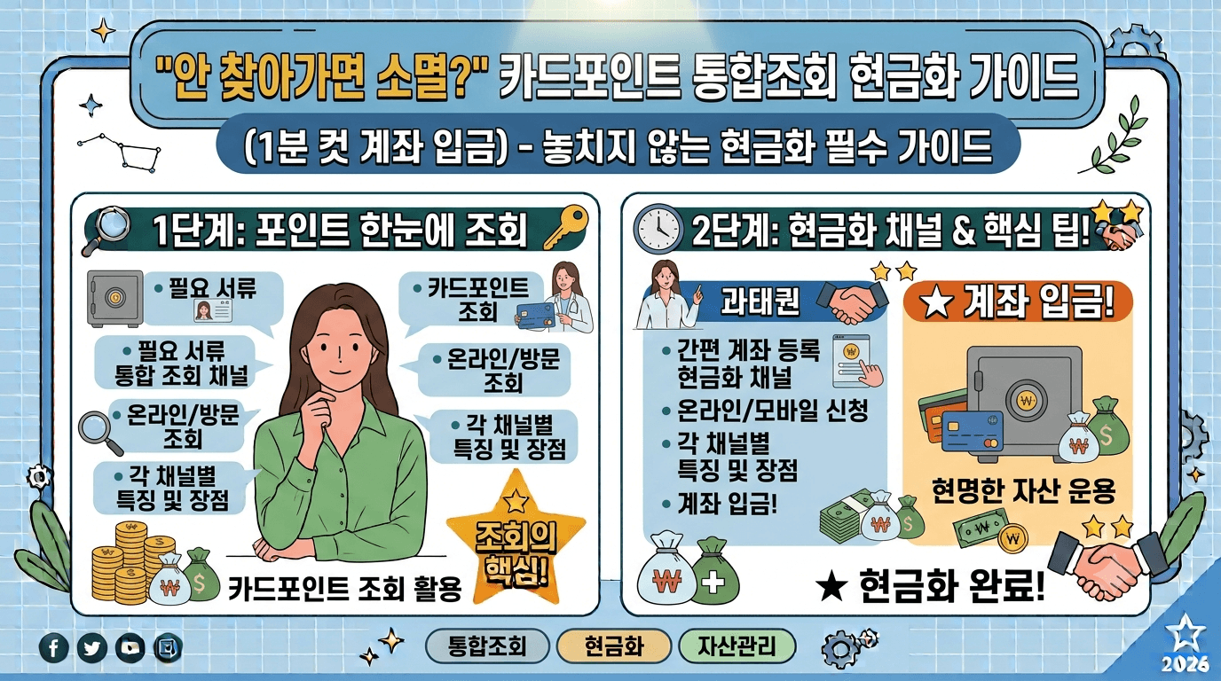 "안 찾아가면 소멸?" 카드포인트 통합조회 현금화 방법 (1분 컷 계좌 입금)