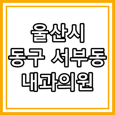 울산시 동구 서부동 내과 전문의 진료 하는 내과 의원 "완전정리"