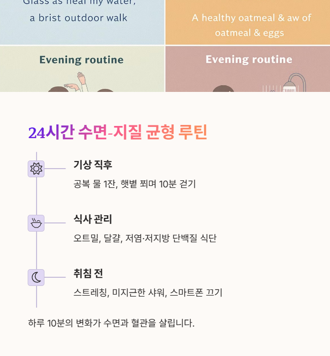 24시간 루틴으로 완성하는 수면-지질 균형