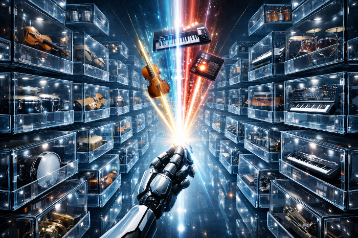 수만 개의 가상 악기 데이터베이스에서 최적의 사운드를 선별해주는 지능형 AI 추천 시스템.