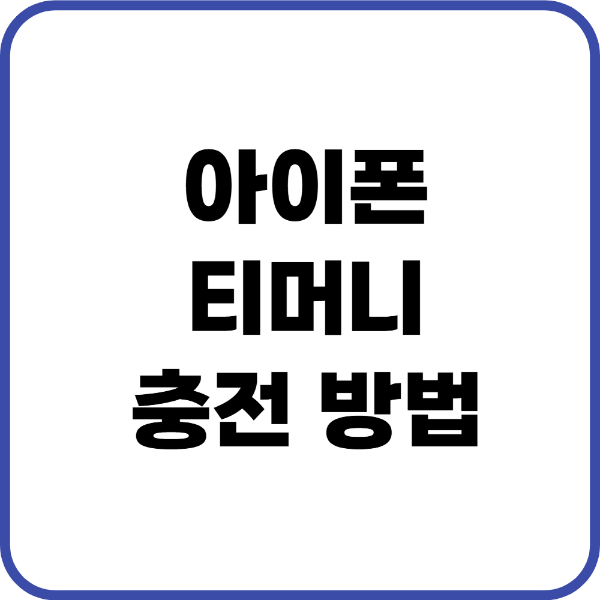 아이폰 티머니 충전