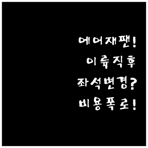 에어재팬 이륙 후 기내 좌석 변경 가..