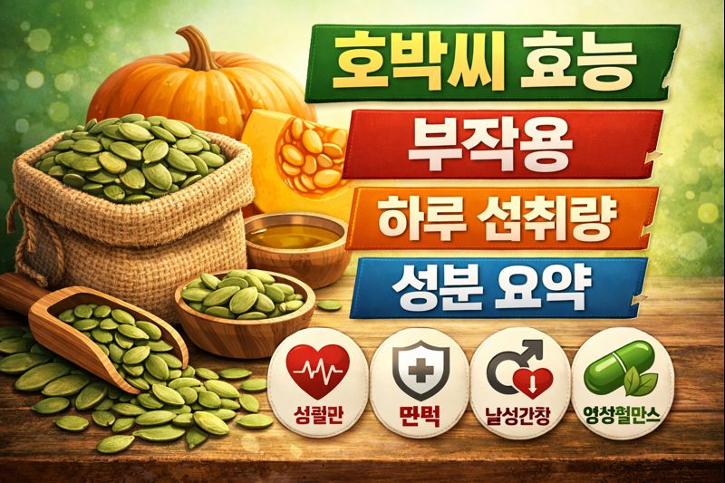 호박씨 효능 부작용 하루 섭취량 성분 요약 썸네일