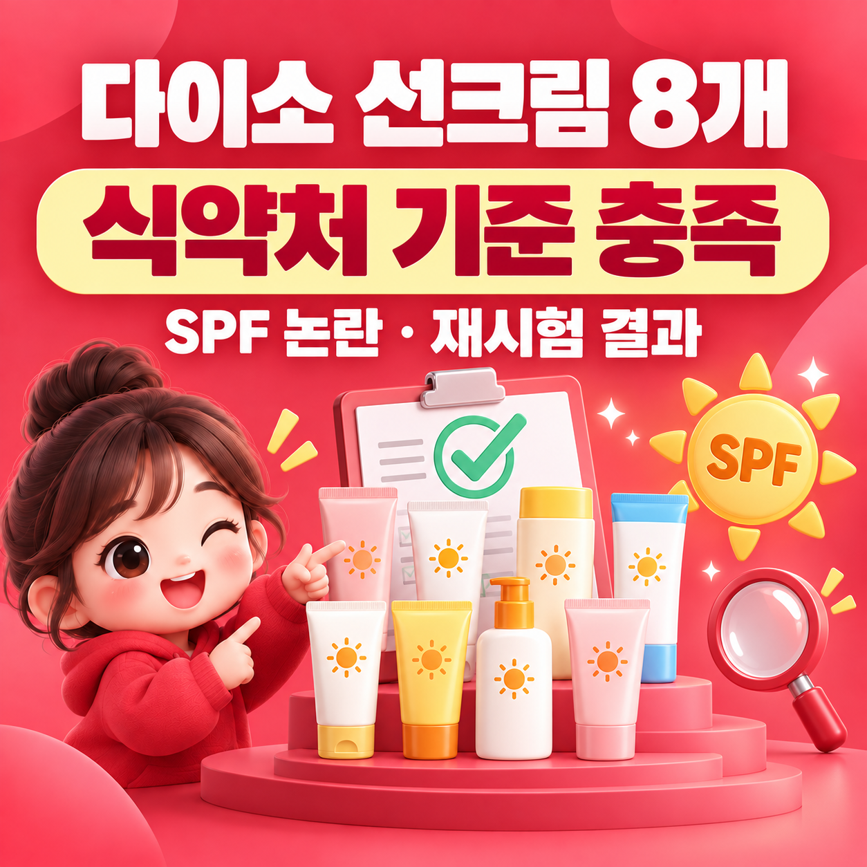 다이소 선크림 8개 식약처 기준 충족|피부는 민동성 SPF 미달 논란·제품 브랜드·재시험 결과 총정리