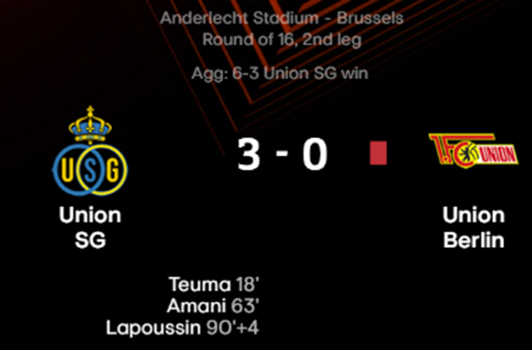 22/23 UEFA 유로파리그 16강 2차전 위니옹 생질루아즈 대 우니온 베를린
