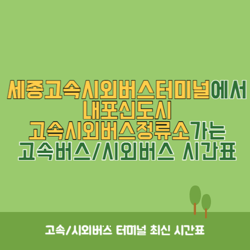 세종고속시외버스터미널에서 내포신도시고속시외버스정류소 가는 고속버스_시외버스 시간표