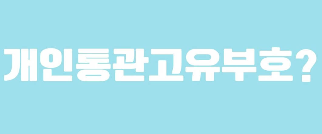 ๊ฐ์ธํต๊ด๊ณ ์ ๋ถํธ ๋ฐ๊ธ๋ฐฉ๋ฒ ๋ฐ ์กฐํ