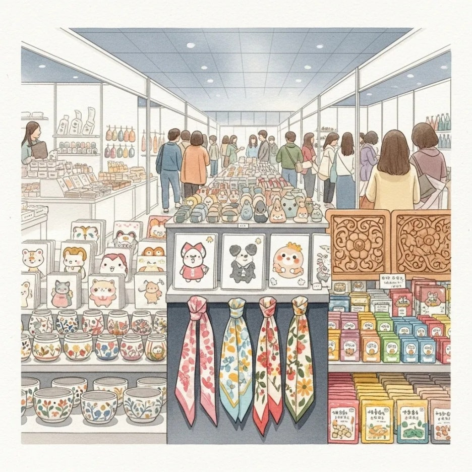 다채로운 상품들이 진열된 메가쇼 부스 풍경