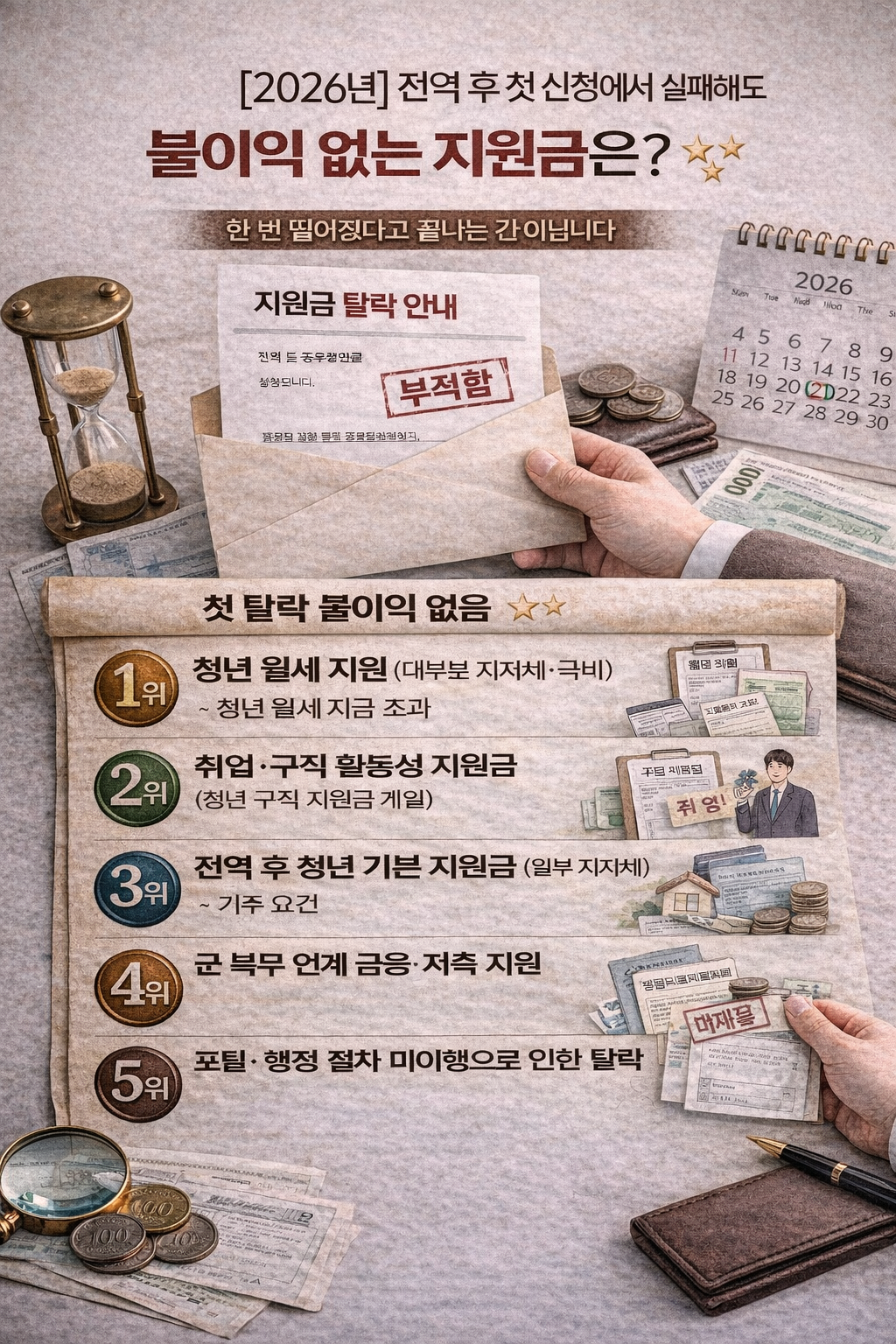 [2026년] 전역 후 첫 신청에서 실패해도 불이익 없는 지원금은?