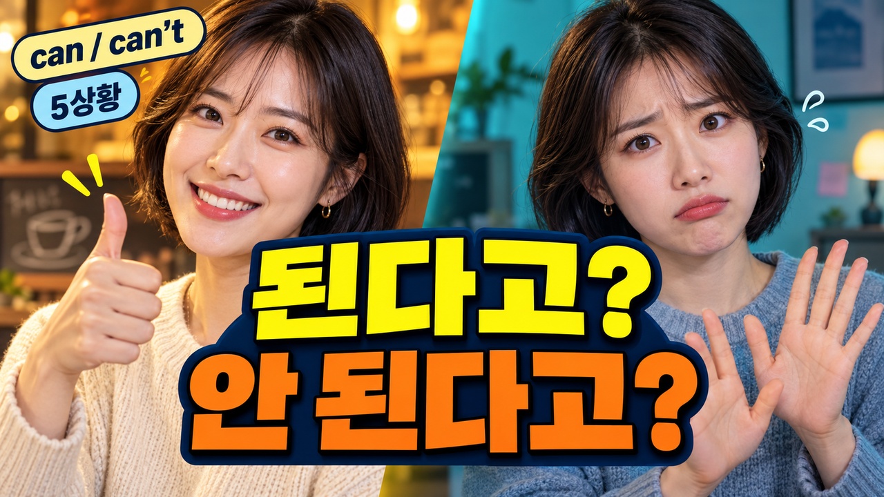 can과 can’t 듣기 비교: 된다고와 안 된다고의 차이를 묻는 여성과 두 가지 반응