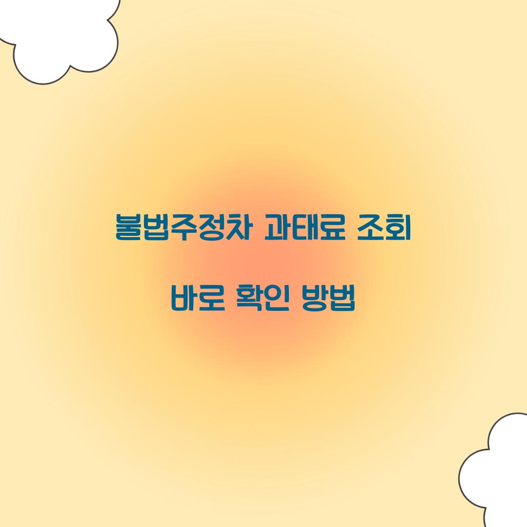 불법주정차 과태료 조회