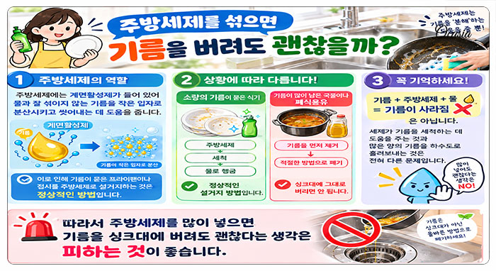 주방세제를 섞으면 기름을 버려도 괜찮을까?