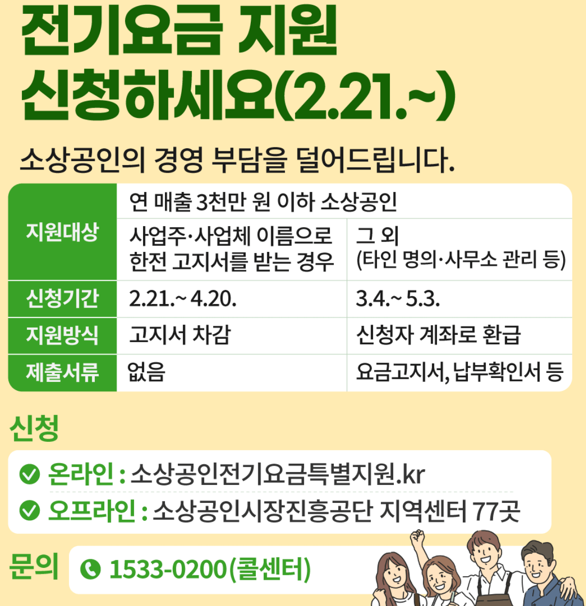 소상공인 전기요금 특별지원 신청방법 대상(2024 자영업자 특별지원)