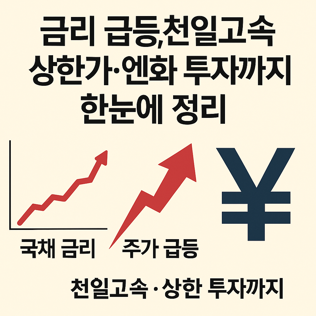 금리 급등 이 불러온 시장 충격&hellip; 천일고속 상한가&middot;엔화 투자까지 흔들리는 이유