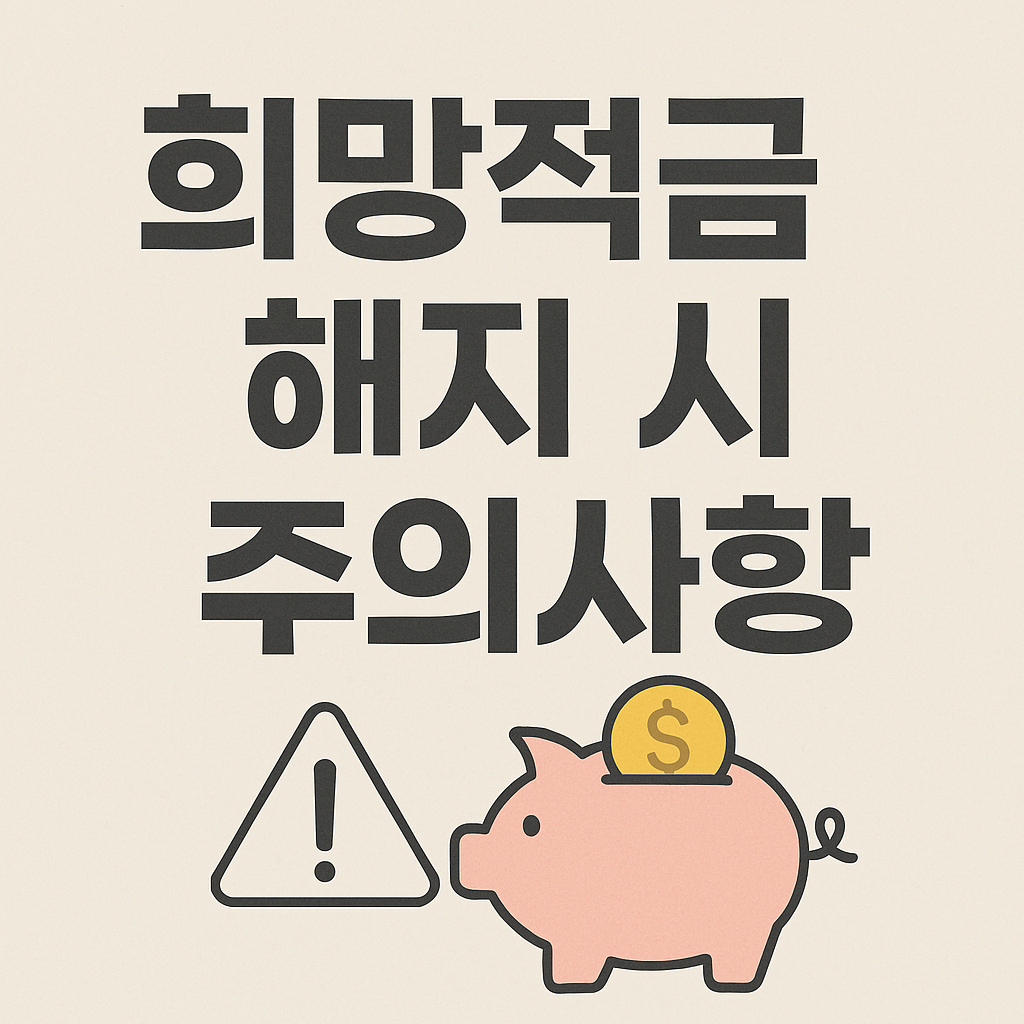 희망적금 해지 시 주의할 점과 실제 사례를 정리한 안내