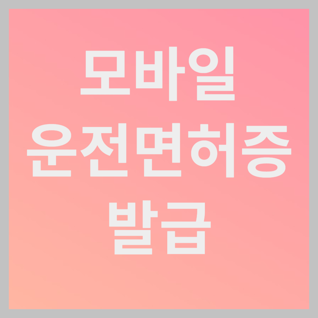 모바일 운전면허증 발급방법