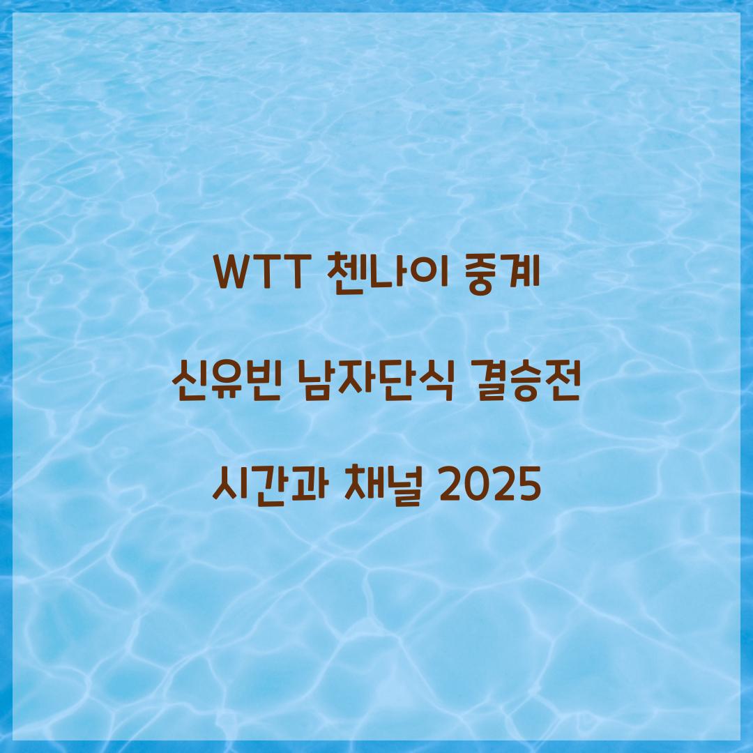 WTT 첸나이 중계