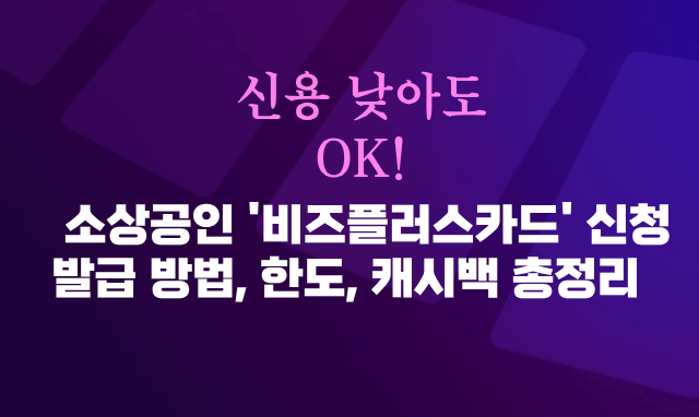 '비즈플러스카드' 신청 발급 방법