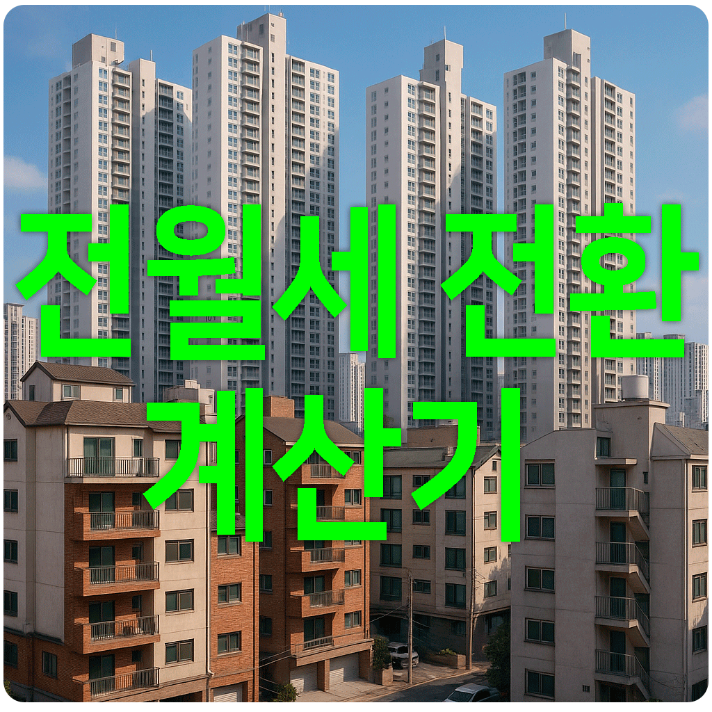 2025 최신 전월세 계싼기 지역별 전환율 적용 무료계산