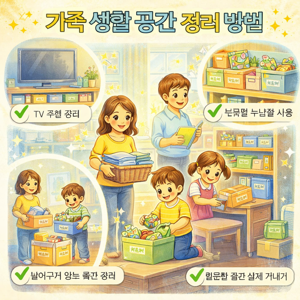 가족 생활 공간 정리 방법 관련 사진