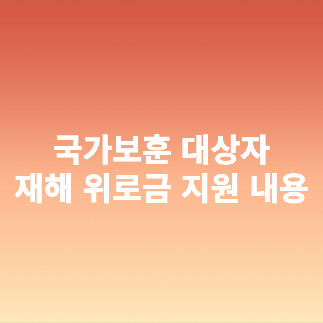 재해 위로금 지원 내용 이미지