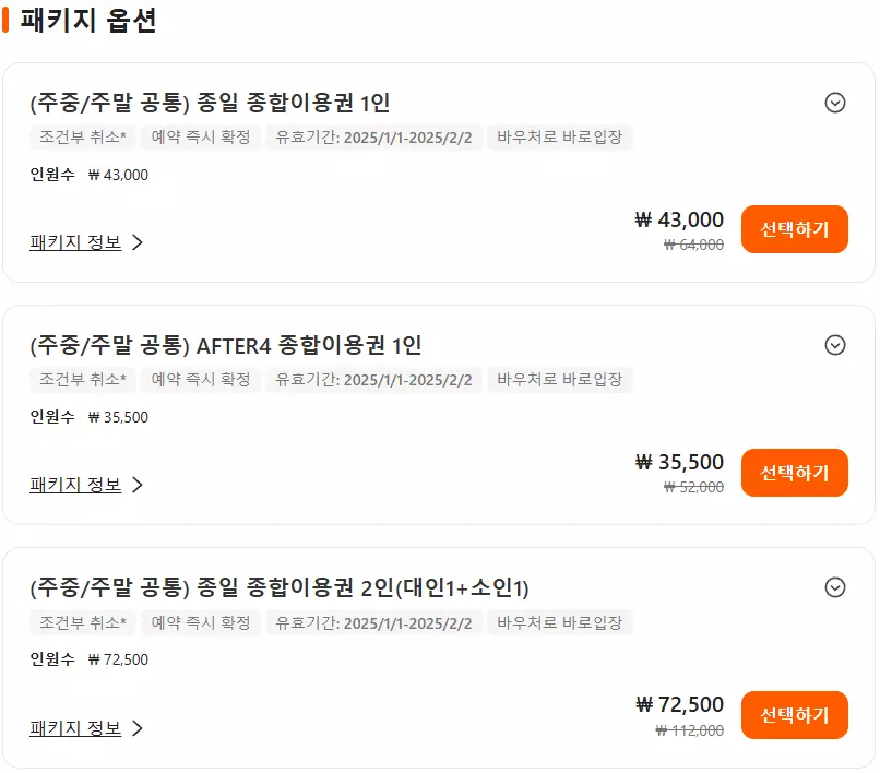 롯데월드 패키지 할인