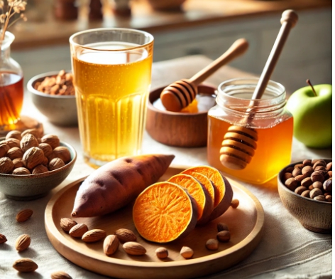 공복에 먹으면 좋은 음식 중 하나인 고구마와 견과류