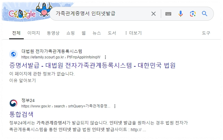 가족관계증명서 인터넷발급 