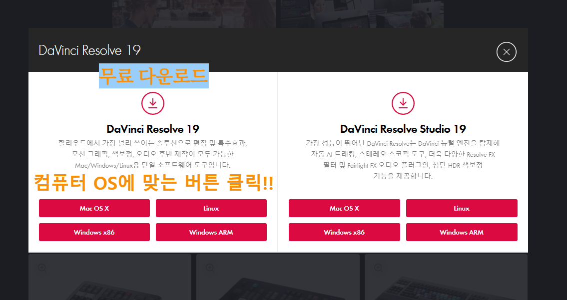 다빈치리졸브 캡쳐 이미지