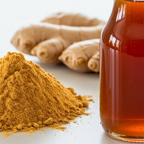 생강분말과 생강청 같이 나온 사진