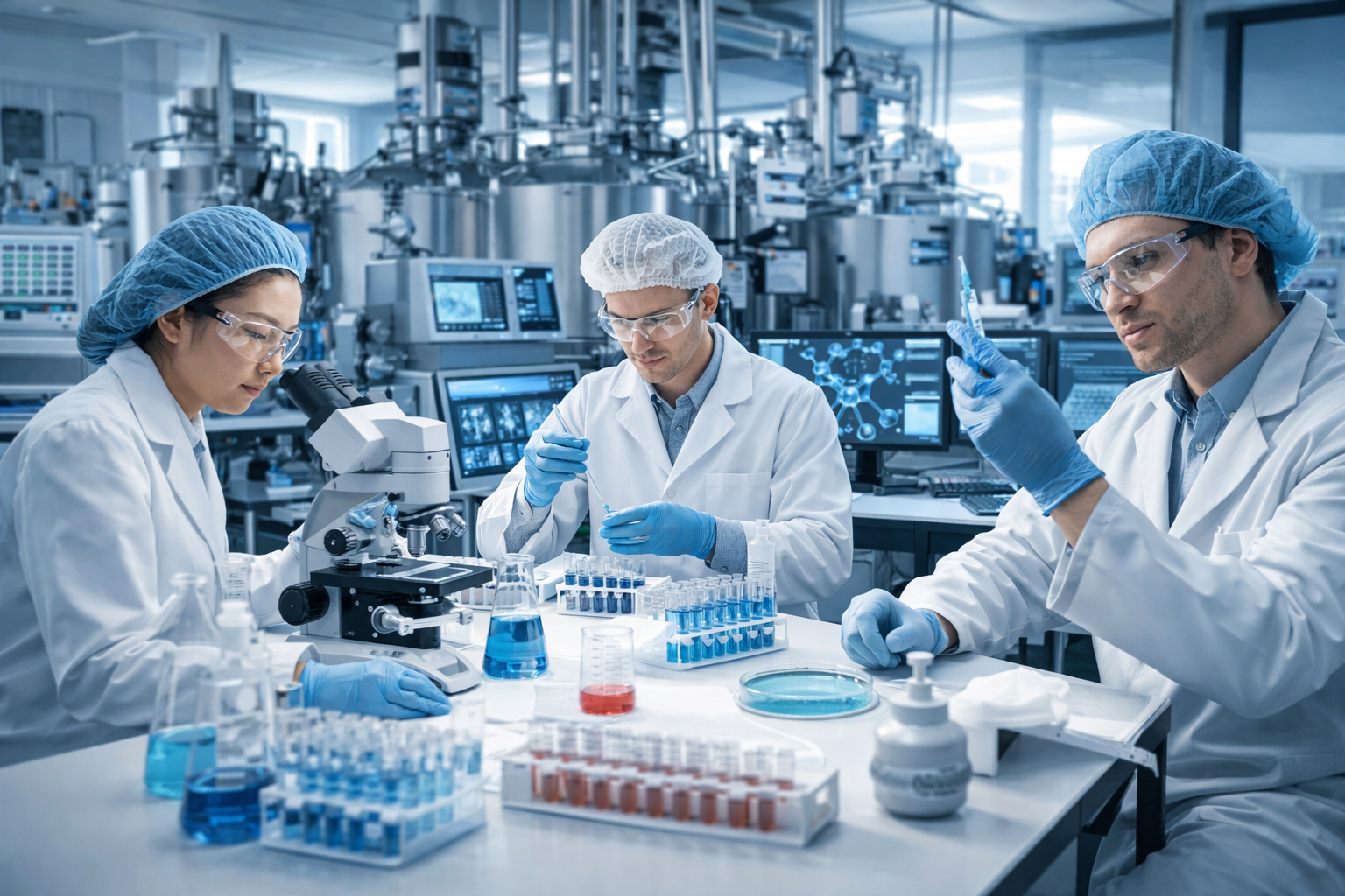 제약 바이오 회사에서 일하는 사람들