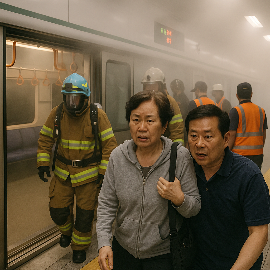 지하철 방화 사건 현장 이미지