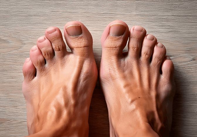 무지외반증(체중 중심의 변화, 전신 불균형, 보행 습관)에 대해 설명하고 있습니다.