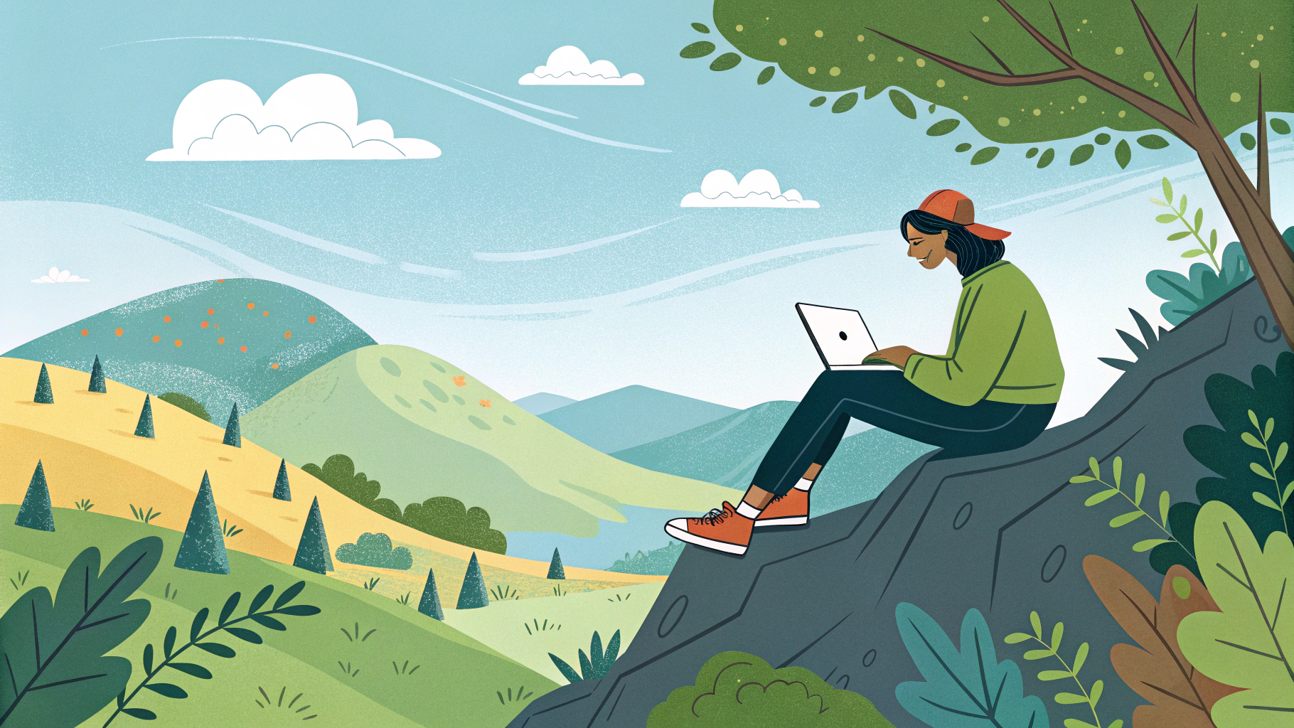 디지털 노마드 생활을 하는 여자