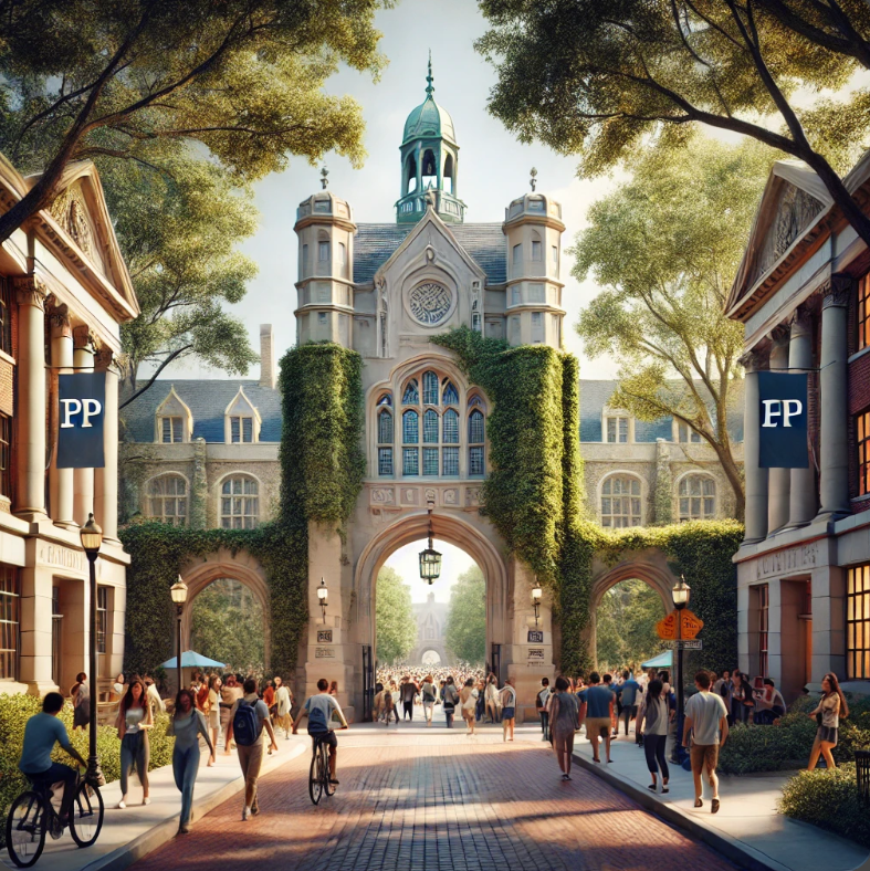 일론 머스크가 나온 펜실베니아 대학 정문 이미지