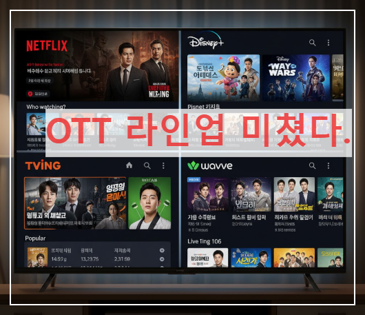 넷플릭스 vs 티빙 vs 웨이브 vs 디즈니+