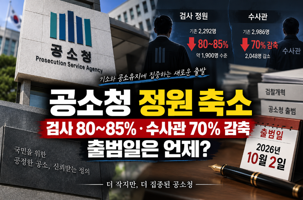 공소청 정원 축소|검사·수사인력 감축 범위·출범일