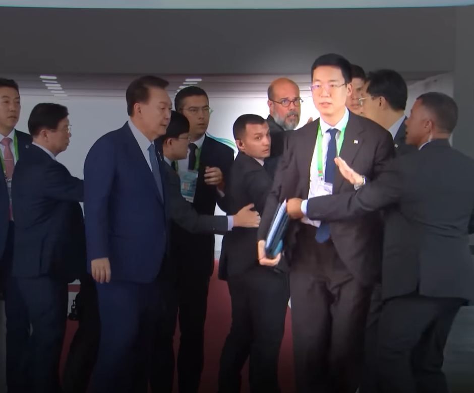 G20 윤석열 수행원 브라질 몸싸움, 실랑이, 통역요원 브라질 경호원