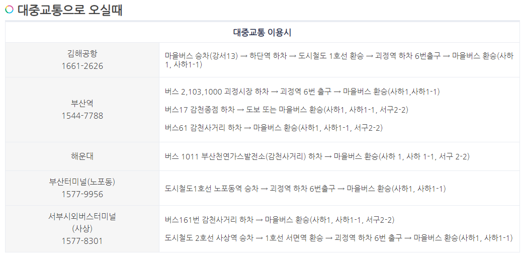 대중교통 이용